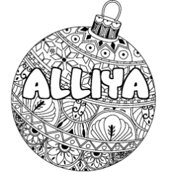 Coloración del nombre ALLIYA - decorado bola de Navidad