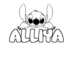 Coloración del nombre ALLIYA - decorado Stitch