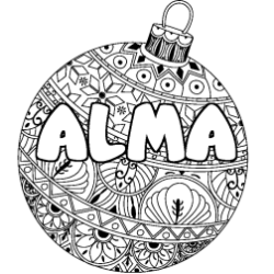 Coloración del nombre ALMA - decorado bola de Navidad