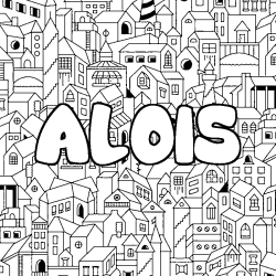 Coloración del nombre ALOIS - decorado ciudad