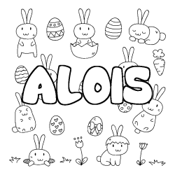 Coloración del nombre ALOIS - decorado Pascua