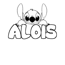 Coloración del nombre ALOIS - decorado Stitch