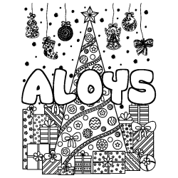 Coloración del nombre ALOYS - decorado árbol de Navidad y regalos