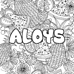 Coloración del nombre ALOYS - decorado mandala de frutas