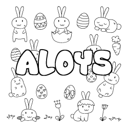 Coloración del nombre ALOYS - decorado Pascua