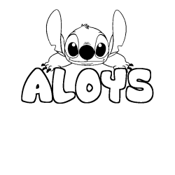 Coloración del nombre ALOYS - decorado Stitch