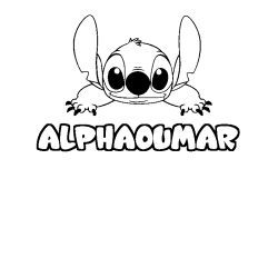 Coloración del nombre ALPHAOUMAR - decorado Stitch