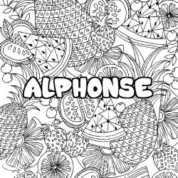 Coloración del nombre ALPHONSE - decorado mandala de frutas