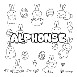 Coloración del nombre ALPHONSE - decorado Pascua