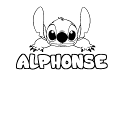 Coloración del nombre ALPHONSE - decorado Stitch