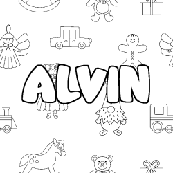 Coloración del nombre ALVIN - decorado juguetes