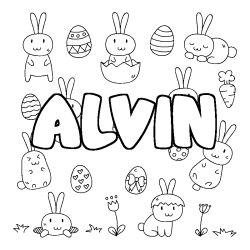 Coloración del nombre ALVIN - decorado Pascua