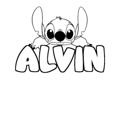 Coloración del nombre ALVIN - decorado Stitch