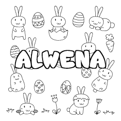 Coloración del nombre ALWENA - decorado Pascua