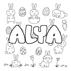 Coloración del nombre ALYA - decorado Pascua