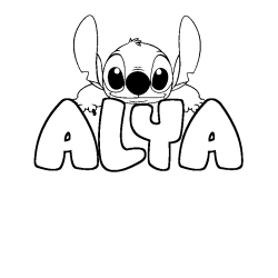 Coloración del nombre ALYA - decorado Stitch