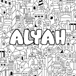 Dibujo para colorear ALYAH - decorado ciudad