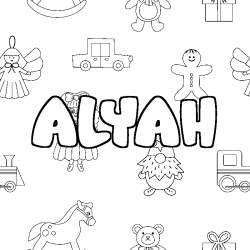 Coloración del nombre ALYAH - decorado juguetes