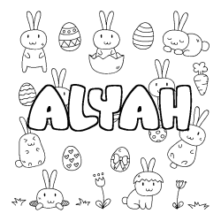 Coloración del nombre ALYAH - decorado Pascua