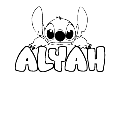 Dibujo para colorear ALYAH - decorado Stitch