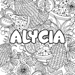 Coloración del nombre ALYCIA - decorado mandala de frutas