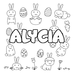 Coloración del nombre ALYCIA - decorado Pascua