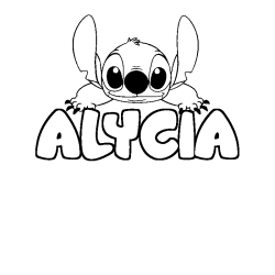 Coloración del nombre ALYCIA - decorado Stitch