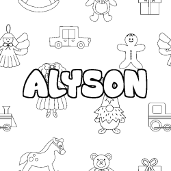 Dibujo para colorear ALYSON - decorado juguetes