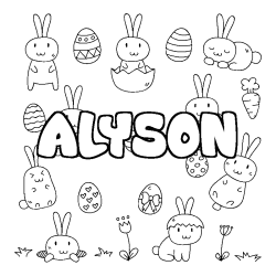 Coloración del nombre ALYSON - decorado Pascua