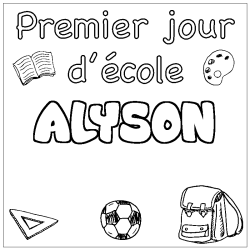 Dibujo para colorear ALYSON - decorado primer d&iacute;a de escuela