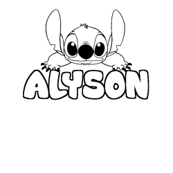 Coloración del nombre ALYSON - decorado Stitch