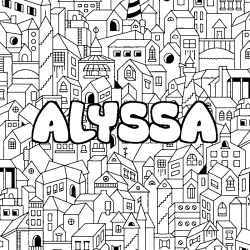 Dibujo para colorear ALYSSA - decorado ciudad