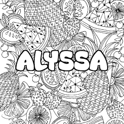 Coloración del nombre ALYSSA - decorado mandala de frutas