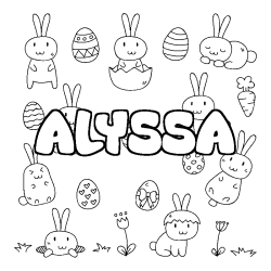 Coloración del nombre ALYSSA - decorado Pascua
