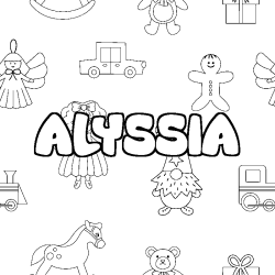Dibujo para colorear ALYSSIA - decorado juguetes