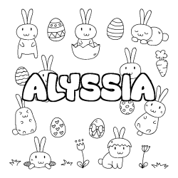 Coloración del nombre ALYSSIA - decorado Pascua