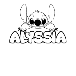Coloración del nombre ALYSSIA - decorado Stitch