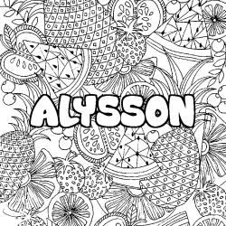 Coloración del nombre ALYSSON - decorado mandala de frutas