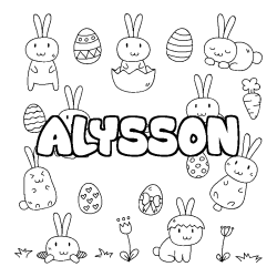 Coloración del nombre ALYSSON - decorado Pascua