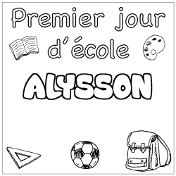 Dibujo para colorear ALYSSON - decorado primer d&iacute;a de escuela
