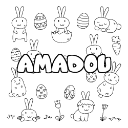 Coloración del nombre AMADOU - decorado Pascua