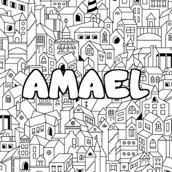 Coloración del nombre AMAEL - decorado ciudad