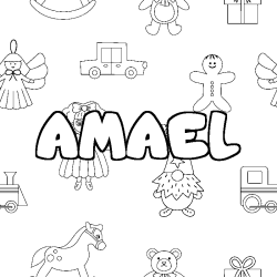 Coloración del nombre AMAEL - decorado juguetes