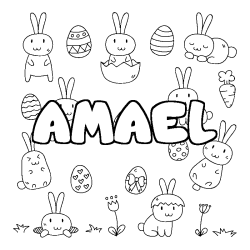 Coloración del nombre AMAEL - decorado Pascua