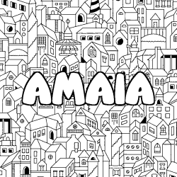 Dibujo para colorear AMAIA - decorado ciudad