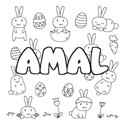 Coloración del nombre AMAL - decorado Pascua