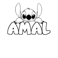Coloración del nombre AMAL - decorado Stitch