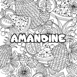Coloración del nombre AMANDINE - decorado mandala de frutas