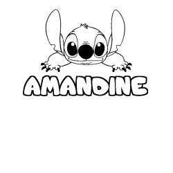 Coloración del nombre AMANDINE - decorado Stitch
