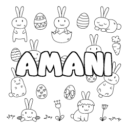 Coloración del nombre AMANI - decorado Pascua